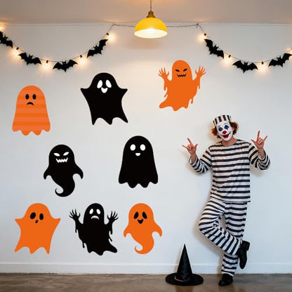 6Pcs Large Halloween Stencils, Cute Ghost Face Stencil for Painting on Wood Doormat Wall Yard DIY Craft