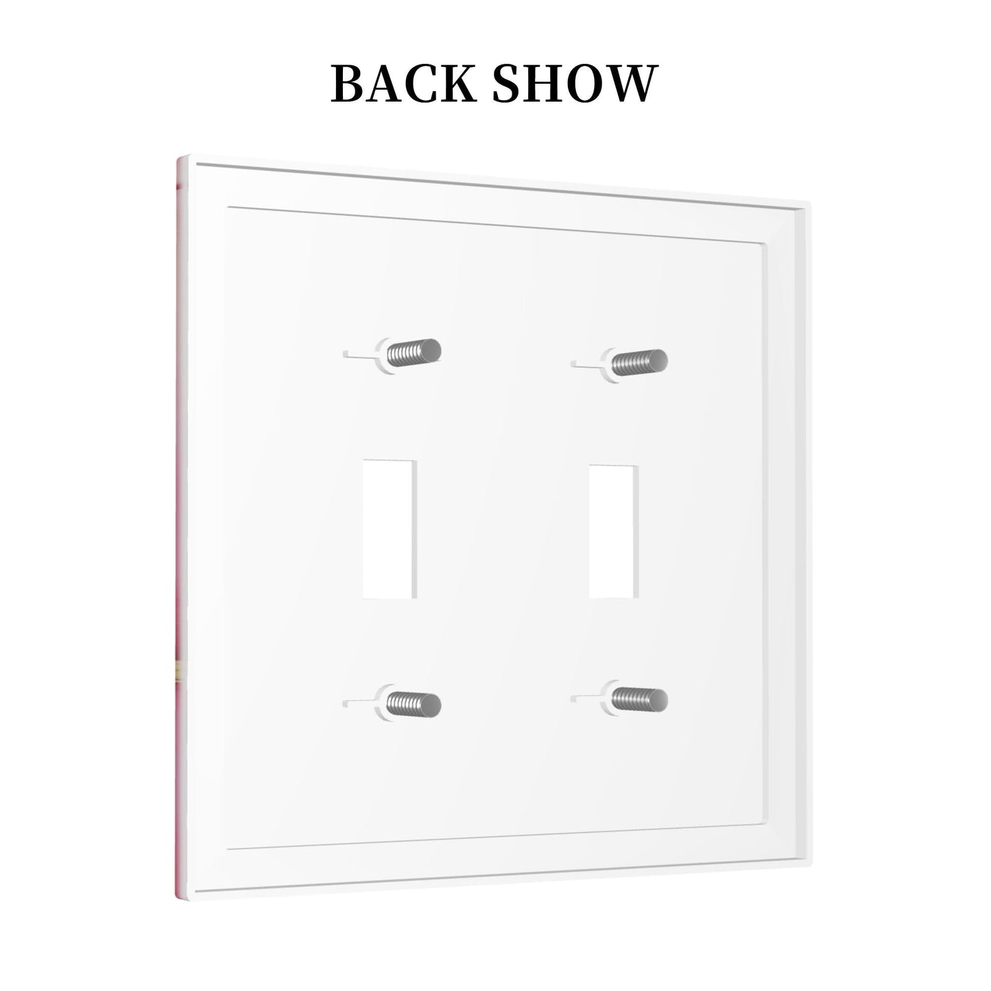 Decorative Art Light Switch Covers Pink & Gold Flow 2 Gang Double Toggle Wall Plate Decorative Switchcover Electrical Switchplate for Home Decor