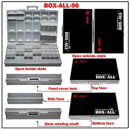 AideTek BOXALL96 96 Lids Enclosure SMD SMT Parts Organizer Surface Mount Box Labels