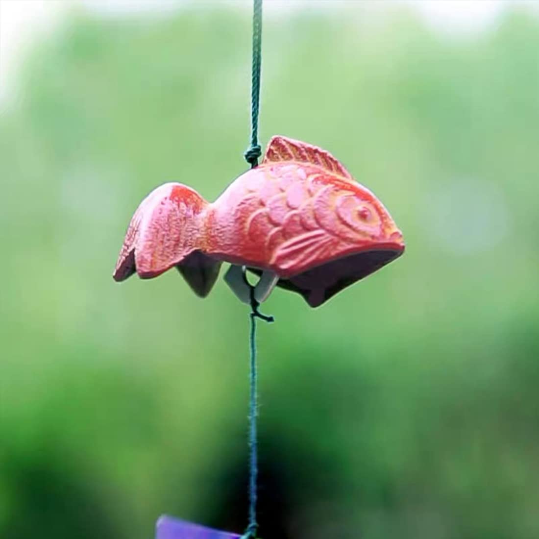 Oavand Set of 2, Japanese Bless Small Wind Chimes Outdoor, Iwachu Cast Iron Lucky Temple Wind Bell Memorial and Sympathy Wind Chimes for Outside Good Luck for Garden, Patio, Balcony (Goldfish and owl)