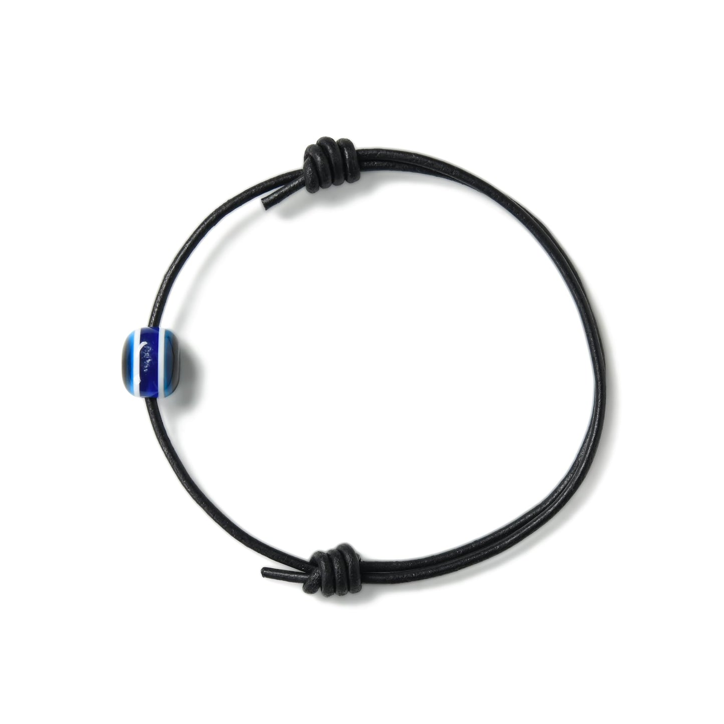 GENIQUE Leather String Evil Eye Bracelets, adjustable protection bracelets for women, men, string bracelets amulet (Evil Eye Black)