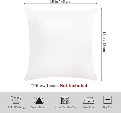 Bonhause Modern Tropical Summer Pillow Covers 18x18 Inch Set of 4 Palm Leaves Beach Decorative Pillows Case Soft Velvet Tropical Outdoor Decoration for Patio Garden Bed Home Decor