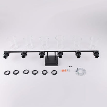 6 Light Bathroom Light Fixtures, 40 Inches Bathroom Lighting Fixtures Over Mirror, Black Vanity Light with Clear Glass Shades