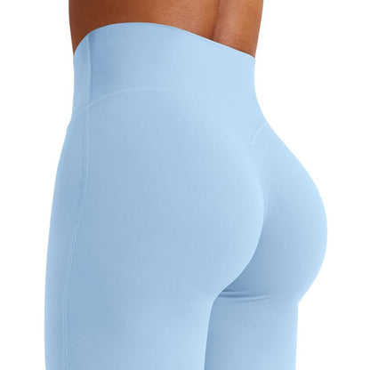 YEOREO Workout Leggings Womens No Front Seam Straight Leggings 29" High Waist Buttery Eddiy Gym Yoga Pants Airy Blue S