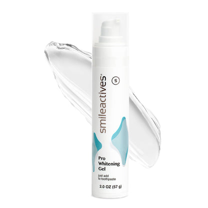 Smileactives Teeth Whitening Gel for Toothpaste with Clinical-Grade Hydrogen Peroxide, Tooth Stain Remover for White Teeth, Dentist Quality Pro Whitening Gel to Remove Coffee Stains, 2 oz Bottle