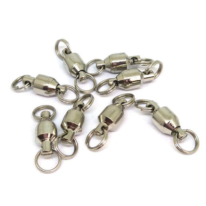 unclesportinfof 50pcs Ball Bearing Swivel Fishing Stainless Split Ring Fish Hooks Connectors for Saltwater 22LB (3#-0.79"/22LB- 50PCS)