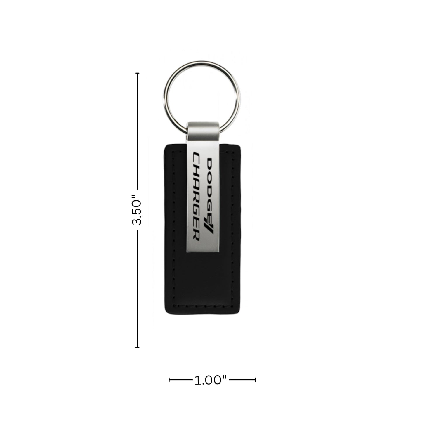 AU-TOMOTIVE GOLD, INC. Officially Licensed Black Leather Key Fob for Dodge Charger