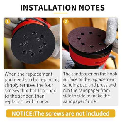 Sander Pads Replacement for Craftsman, 2 Pack 5 inch 8 Hole Hook & Loop Orbital Sanding Metal Pads Compatible with Craftsman CMCW220B CMEW231 Random Orbital Sander