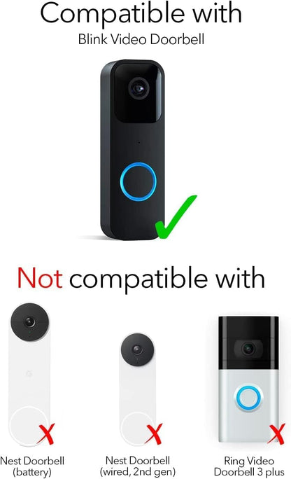 Wasserstein Doorbell Chime - Compatible with Blink Video Doorbell (1-Pack, Black)