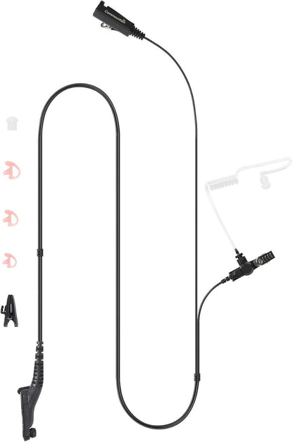Commoutain APX 6000 Earpiece with Mic - Two-Wire Surveillance Headset for Motorola Radios | Compatible with APX 8000, XPR 7550e