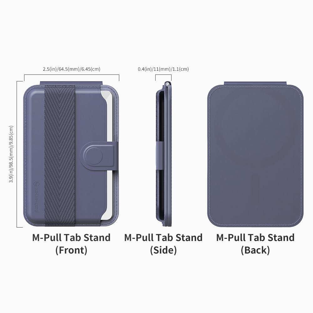 Sinjimoru Pull & Eject Magnetic Wallet for iPhone, 3-Card Holder with Adjustable Stand, Compatible with MagSafe, Lavender