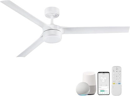 cumilo 60 Inch Smart Ceiling Fans with Light and Remote Control,6 Speeds,Quiet DC Motor,3 Color Dimmable,Outdoor Indoor Modern Ceiling Fans for Large Bedroom Patio Porch