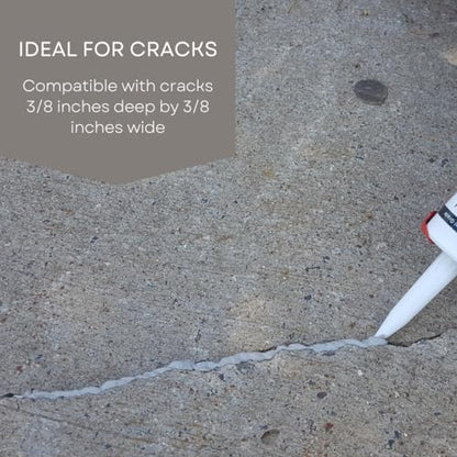 Akona Concrete Repair Tube - Liquid Crack Filler, Repair Cement, Cracks, Driveways, Patios, Ready-to-Use, Outdoor and Indoor (10 Ounce, 1)