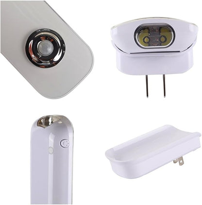 3-in-1 LED Night Light with Motion Sensor & Flashlight, Rechargeable Emergency Light, Auto Sensing Portable Wall Mount - White