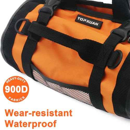 Tool Bag Roll Up 4 Large Zipper pockets 2 detachable pockets for Hand Tools and Small Hardware Organizer Orange Roll Up Tool Bag for Car 13 in