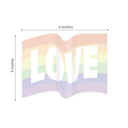 Gay Pride Flag Sticky Note Assortment / 4" x 3" Repositionable LGBTQ Love Sticky Notes/Set of 3 Rainbow Heart Flag Pads/Made in The USA