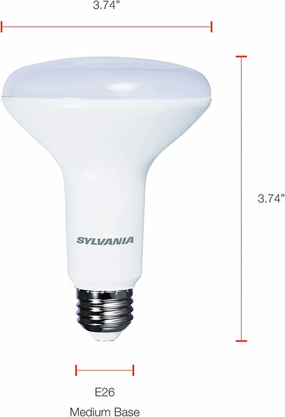 Sylvania Flood BR30 LED Light Bulb, 100W = 15.5W, Dimmable, 10 Year, 1450 Lumens, 2700K, Soft White - 6 Pack (41255)