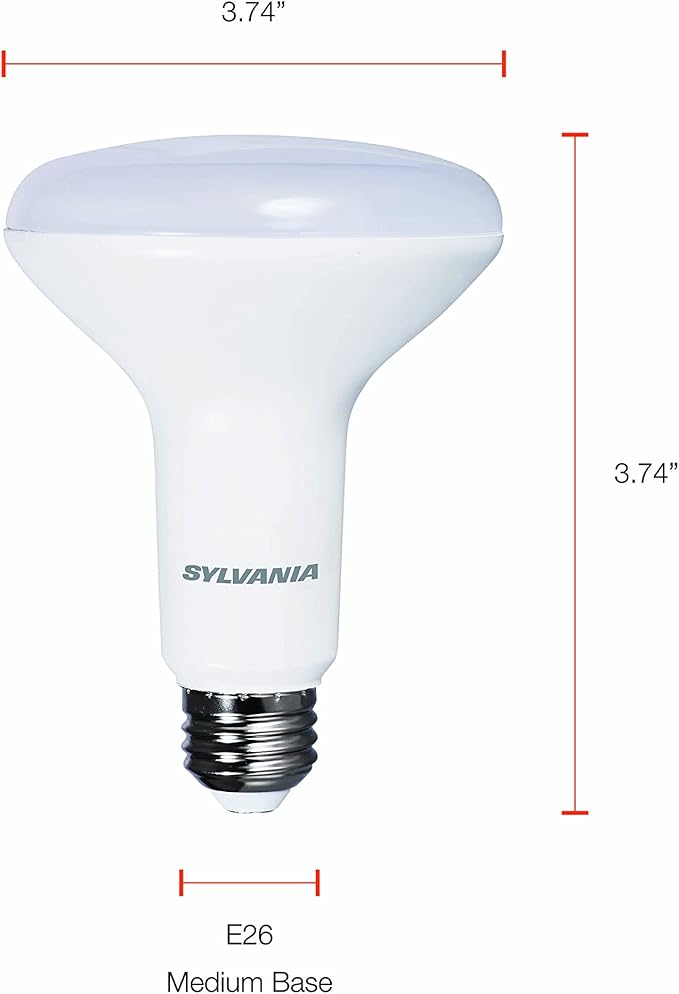 Sylvania LED Flood BR30 Light Bulb, 65W = 9W, 10 Year, 650 Lumens, Dimmable, 2700K, Soft White - 12 Pack (41262)