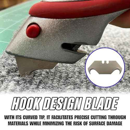 Rapid Edge 1-pack (10 pieces) Hook Blades, Replacement Hook Knife Blades, Dual-curve Utility Knife Blades Fit for Roofing and Flooring Materials