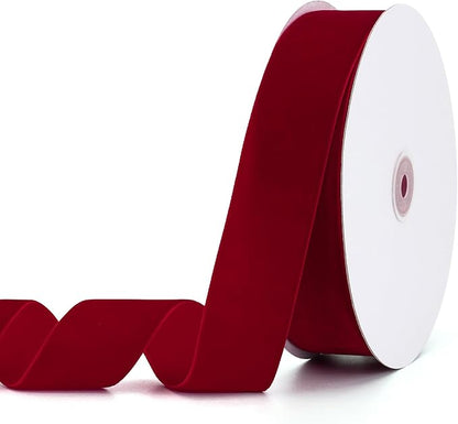 Red Velvet Ribbon 2" x 20Yd,Great for Gift Wrapping,Hair Bows Making, Wreaths,Wedding and Christmas Party Decoration (Red 2")