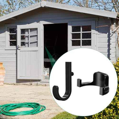 20 Pcs Storage Shed Tool Hooks Black Tool Hanger Compatible with Suncast Shed Accessories for Hanging Storage Shelves Organizer Accessories Parts Replacement Screws Brackets Ladders(J/u)