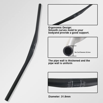 31.8 handlebar, mtb carbon handlebar, carbon handlebars mountain bike, RXL SL straight handle bars for bike mountain bike bars 1-1/4" 31.8 backsweep 9° flat handle bar downhill bicycle UD matte 720mm
