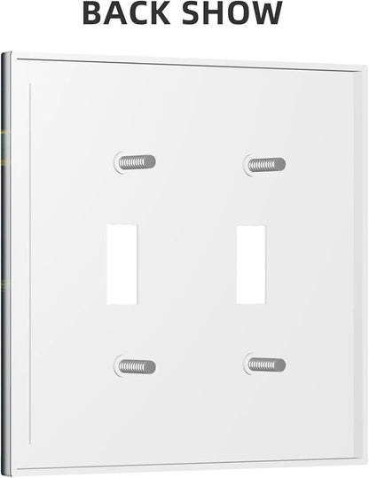 Butterfly Ornate with Flower Light Switch Covers Double Toggle 2 Gang Wall Plate Dual Decorative Switchplate Electrical Faceplate for Farmhouse Decor