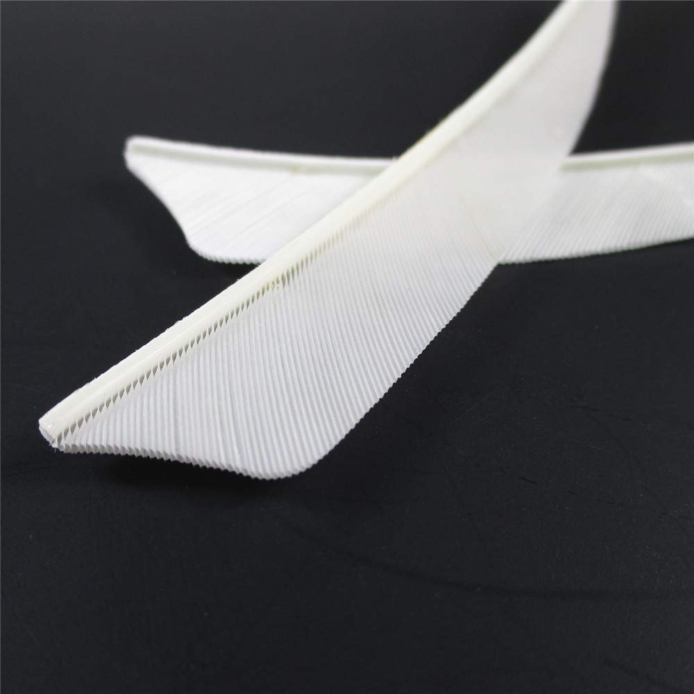 Zhan Yi Archery Fletchings Real Turkey Shield Feathers 4 inch Full Length 50 Pack Glued Right Wing for Arrows DIY