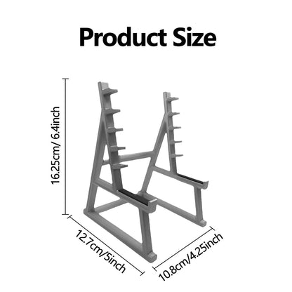 EKDJKK Squat Rack Pen Holder, Modern A-Frame Style, Gray Plastic, Fun Desk Gym Decor with Weights & Barbells