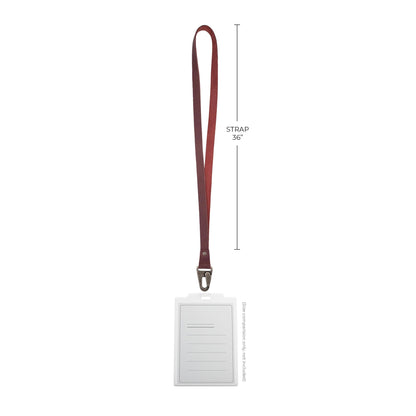Hide & Drink, Lanyard Keychain for Men and Women, Neck Strap with Hook, ID Holder, Clip to Attach to House, Apartment, Car Keys, Full Grain Leather, Handmade, Sangria