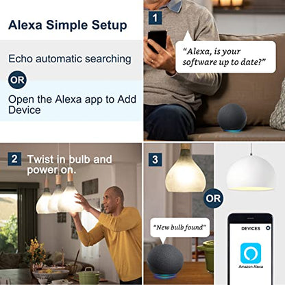 Sengled Light Bulb, S1 Auto Pairing with Alexa Devices, Color Changing , Smart Light that Work with , Bluetooth Mesh Smart Home Lighting, E26 60W Equivalent, 800LM, 4 Count (Pack of 1)