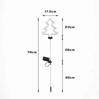 Solar Garden Stake Lights, Waterproof Landscape Light, Solar Landscape Path Lights, Neon Lights, Outdoor Decor for Garden, Yard, Lawn, Pathway, Patio, Backyard (Christmas Tree)