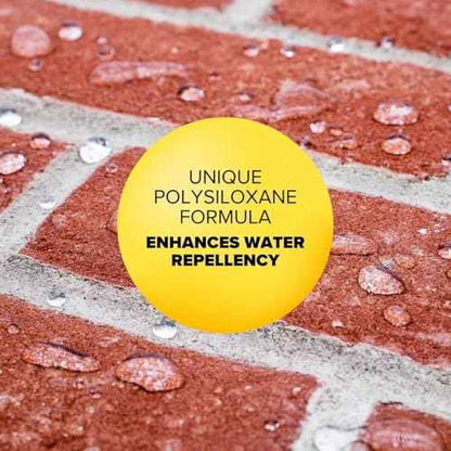 Advanced Water Repellent - Clear Sealer for Masonry Surfaces - High-Performance Polysiloxane Formula for Brick, Stone, & Concrete Waterproofing with Long Lasting Protection, 1-Gallon