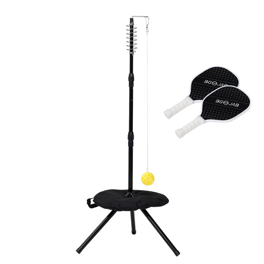 BGOJAB Pickleball Trainer, Pickleballs Training Aid for Solo & Partner Practice, Enhance Reaction Time & Hand-Eye Coordination, Great Gift for Beginners, Families & Pickleball Fans, Easy Installation