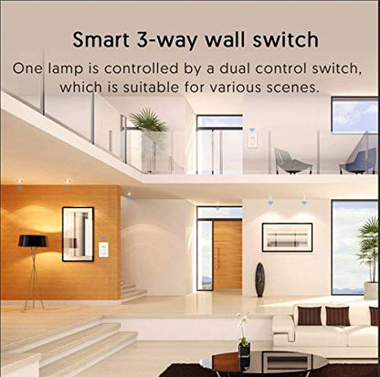 Milfra Smart Light Switch-Smart WiFi Switch 2.4Ghz Compatible with Alexa, Google Assistant,Remote Control/Voice Control and Schedule, Neutral Wire Required, Single-Pole, No Hub Required (4 Pack)
