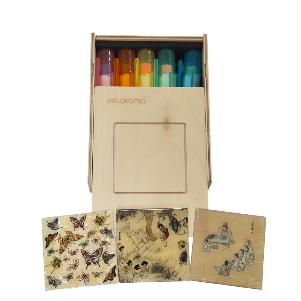 Hagoromo Wood Holder Case with 5 Colors Chalk Holder