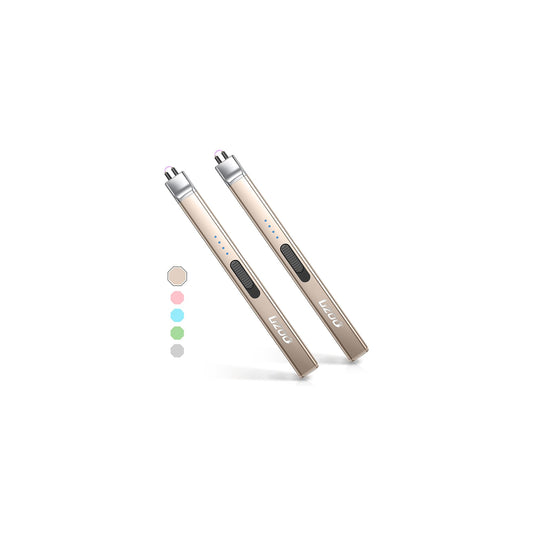 Betrich Candle lighters, Electric Lighter, Rechargeable Arc Lighter, 360° Flexible Neck Flameless Grill Long Lighters for Candle Aromatherapy Camping BBQ Gas Stove-Gold