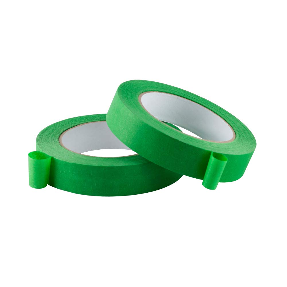 Lichamp 10 Pack Green Painters Tape 1 inch, Medium Adhesive Green Masking Tape Bulk Multi Pack, 1 inch x 55 Yards x 10 Rolls (550 Total Yards)
