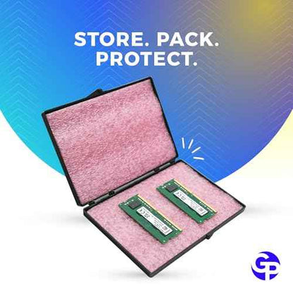 5 Antistatic Storage Cases with Foam Insert ? 6"Lx 4"W x 0.5H", Made in the USA, Black Plastic Hard Case with Foam and Hinged Lids, Small Storage Box for Electronic Components