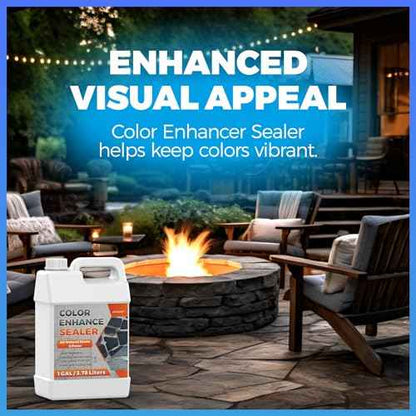 1 Gallon Wet Look Stone Sealer, High Gloss Paver Sealer for Outdoor Surfaces (Travertine, Slate, Sandstone, Concrete)? Waterproof, Provides Natural Color Enhancement for Driveways, Patios