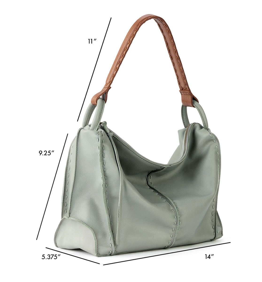 The Sak Los Feliz Hobo in Leather, Lined, Roomy Shoulder Purse, Meadow