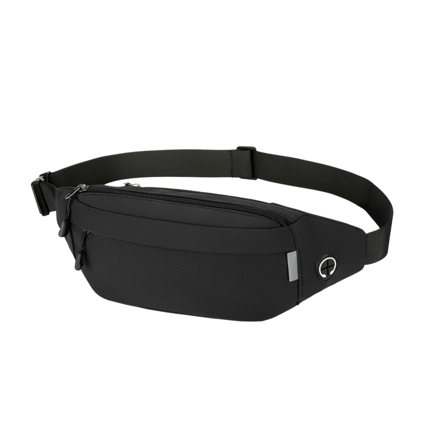 Fanny Pack for Men Women，Waterproof Waist Bag with Adjustable Strap, Lightweight Crossbody Belt Bag for Travel Hiking Running (Black)
