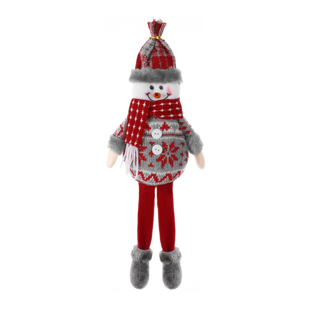 SIQITECHNO Christmas Decorations Long-Legged Santa Claus Elk Mouse Snowmen Sitting Hanging Plush Figurine Doll Ornaments for Home Window Table Fireplace Shelf Sitter Christmas Party Decoration Gifts