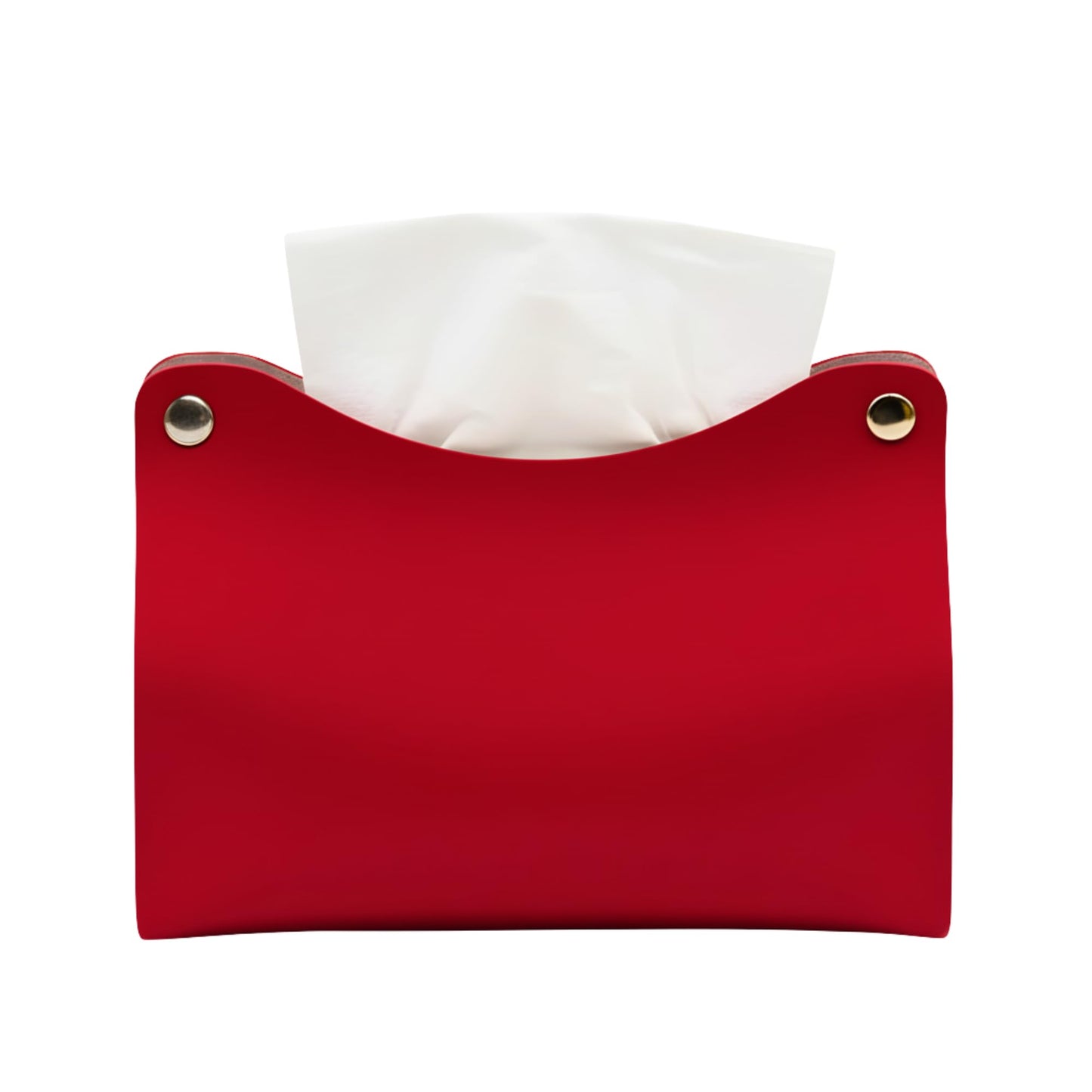 Fit By D.Sign Premium Travel Tissue Holder, Car Tissue Dispenser & Car Napkin Dispenser, Portable PU Leather Pouch for Desk, Auto or Home and Travel Use Everyday Convenience (Red)