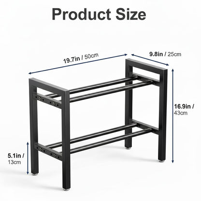 Kynbnire Dumbbell Rack, Adjustable 2-Tier Weight Rack for Home Gym, Compact Small Dumbbell Storage Rack for Dumbbells, Kettlebells and Weight Plates