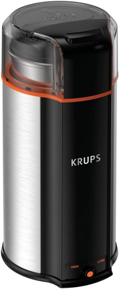 KRUPS Precision Electric Coffee Grinders, 3 oz Capacity, 200W Motor, Stainless Steel Blades for Uniform Grinding of Beans, Herb and Nuts, Coffee and Spice Grinder Electric, (Black)