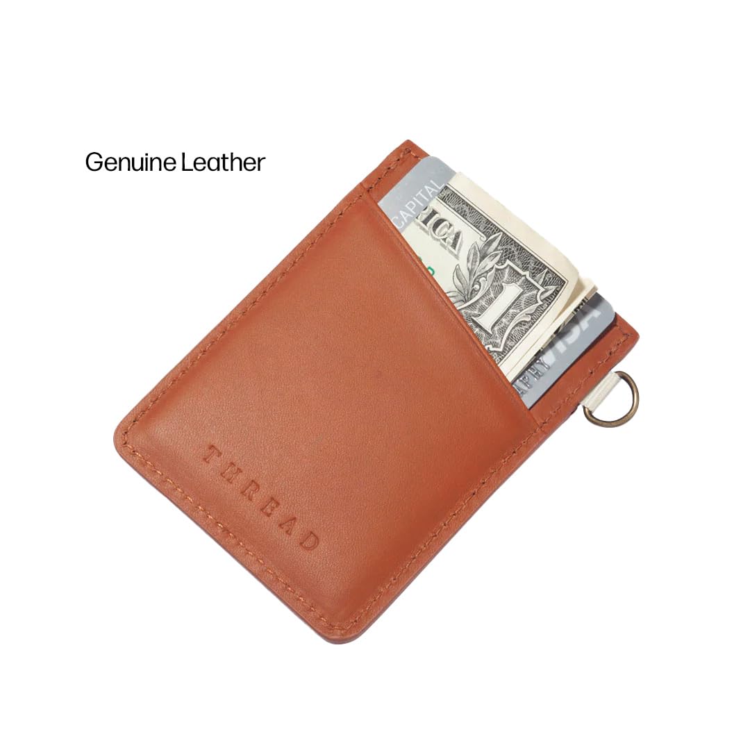 Thread Wallets Ultra Slim Minimalist Leather Card Holder Wallet (Emmeline Navy)