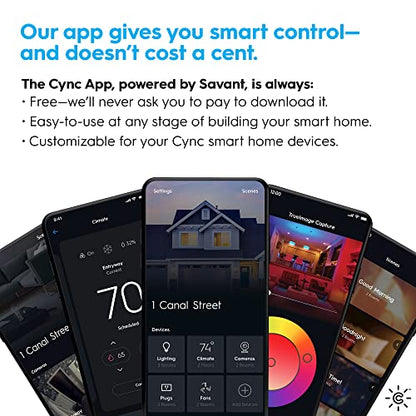 GE Cync Smart Indoor Plug, Smart Outlet Control, WiFi Outlet Plug, Matter Compatible, Works with Alexa and Google Home