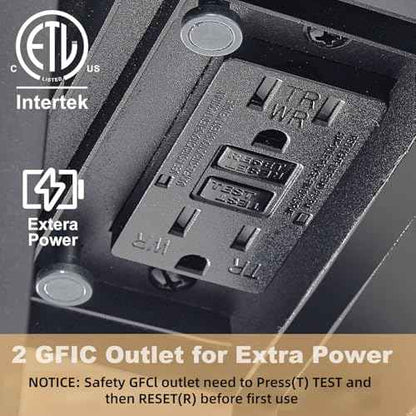 Porch Light with GFCI Outlet with Remote, Dusk to Dawn Outdoor Lighting with Outlet, Upgraded 4 Lighting Modes Motion Sensor Outdoor Lights, Waterproof Outside Lights for House Patio Garage Front Door