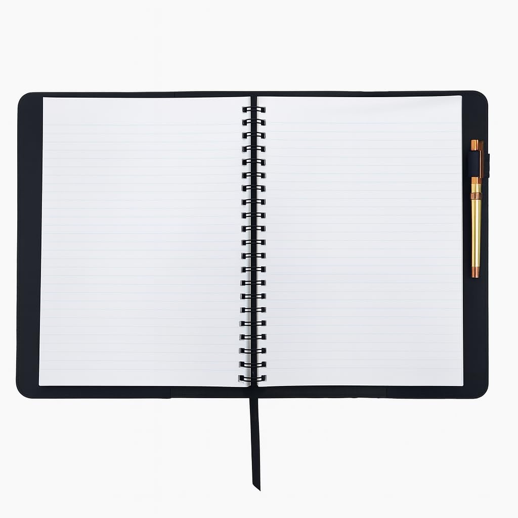 CestAntiQ Black Leather Journal Cover XXL – Refillable Notebook Cover 8.5 x 11 Inches , Handmade Executive Writing Padfolio, Compatible with Moleskine XXL Leuchtturm1917 XXL Mead Five Star